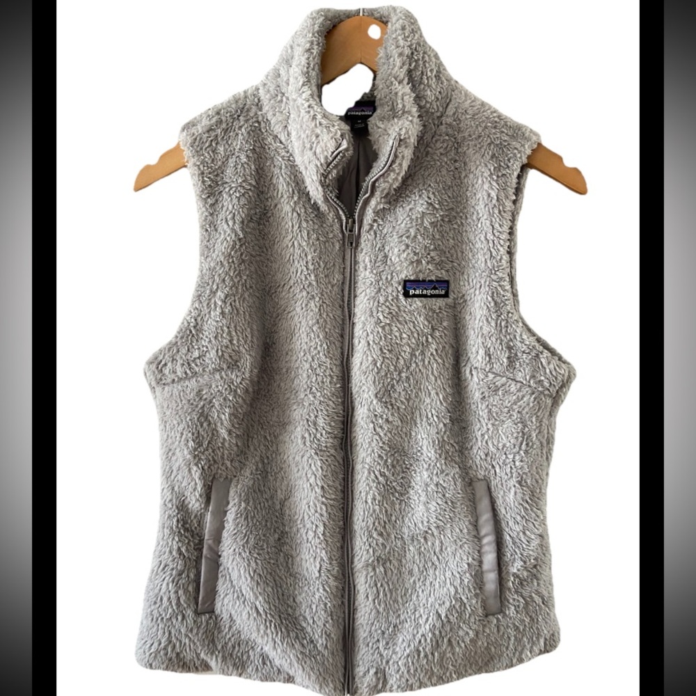 Patagonia Los Gatos Gray fuzzy Fleece Vest medium